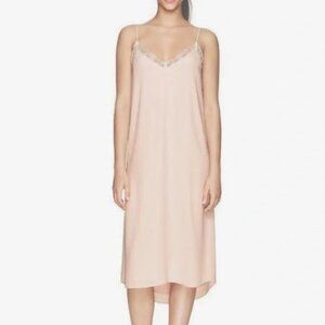 Aritzia Babaton Townsend Lace Trim Midi Slip Dress Soft Pink Size XS